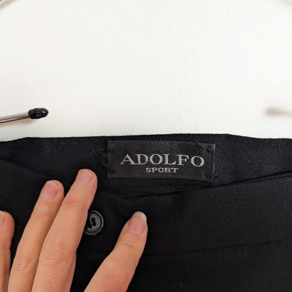 VTG Adolfo Sport wool crepe black skirt - Picture 12 of 17